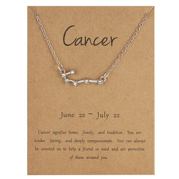 12 Constellation Zodiac Sign Charm Necklace