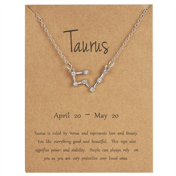 12 Constellation Zodiac Sign Charm Necklace