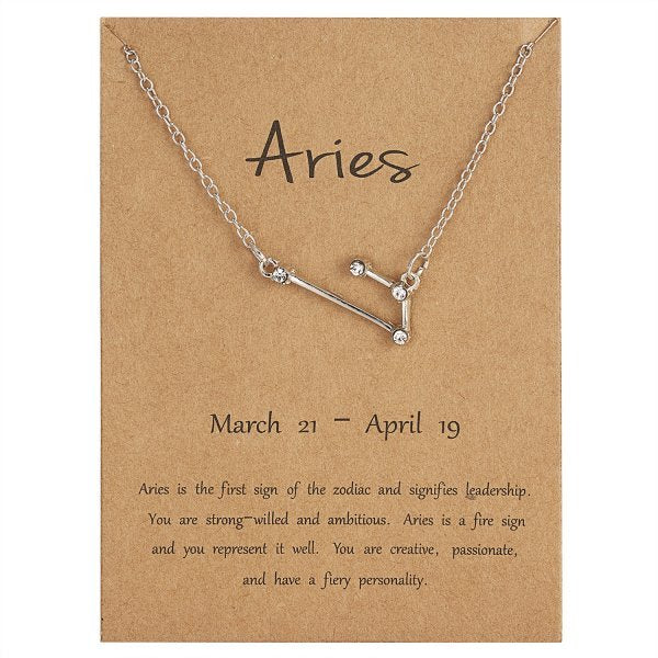 12 Constellation Zodiac Sign Charm Necklace