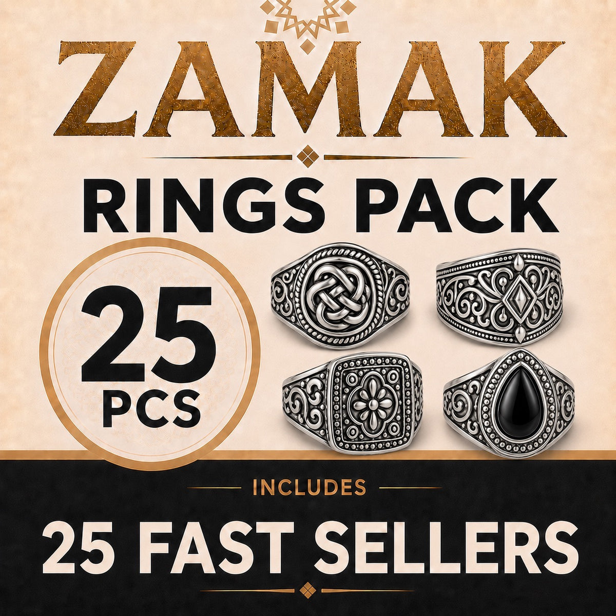 Zamak Fast Sellers Rings Package