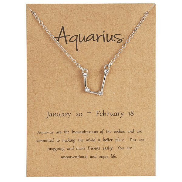 12 Constellation Zodiac Sign Charm Necklace
