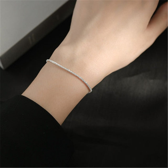 2023 Popular Sparkling Silver Clavicle Chain Necklace