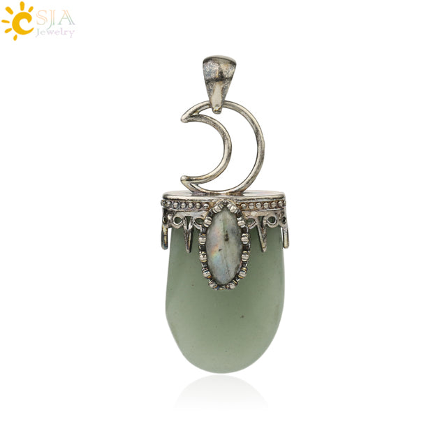 Enchanting Natural Stone Antique Crystal Pendant Necklace