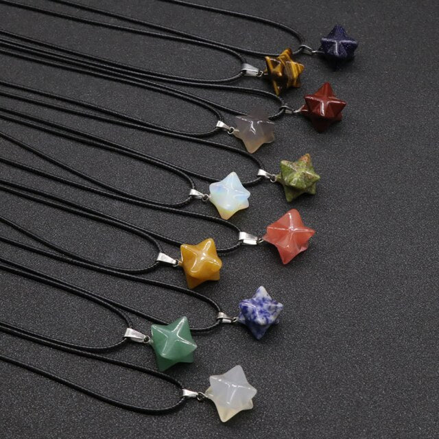3D Six-Pointed Star Pendant Necklace
