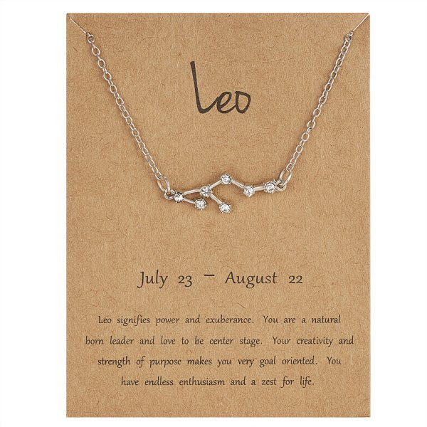 12 Constellation Zodiac Sign Charm Necklace