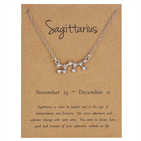 12 Constellation Zodiac Sign Charm Necklace