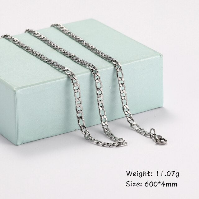 Urban Chic Stainless Steel Men's Curb Cuban Chain Necklace