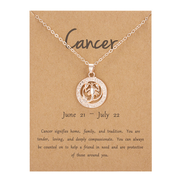 Women's 12 Constellation Zodiac Necklace