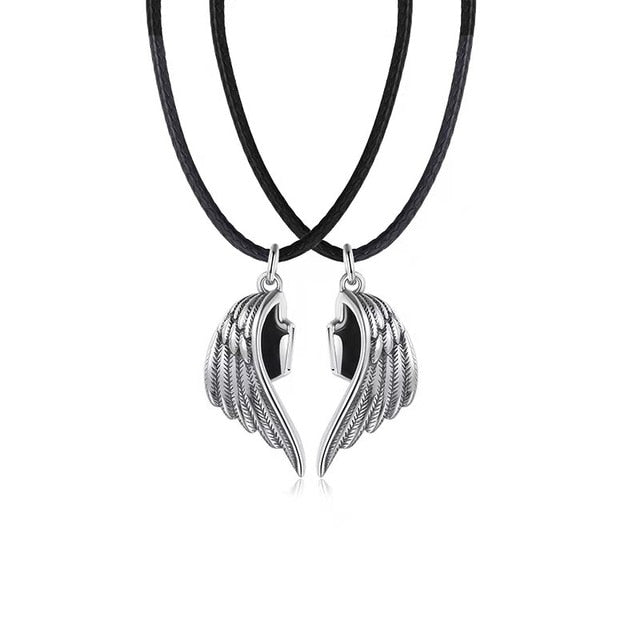 Angel and Devil Wings Love Connection Necklace Set