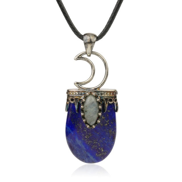 Enchanting Natural Stone Antique Crystal Pendant Necklace