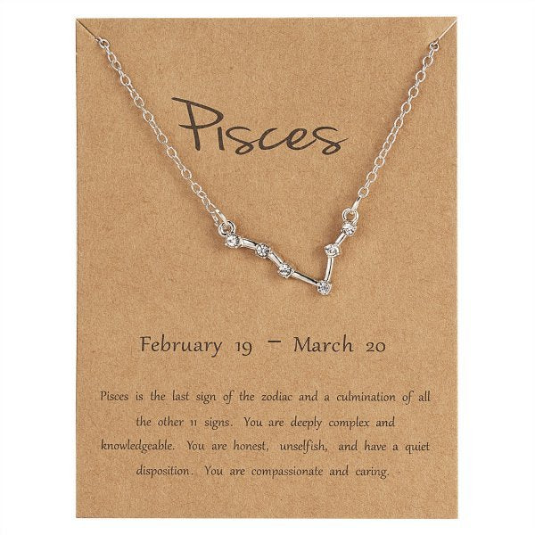 12 Constellation Zodiac Sign Charm Necklace