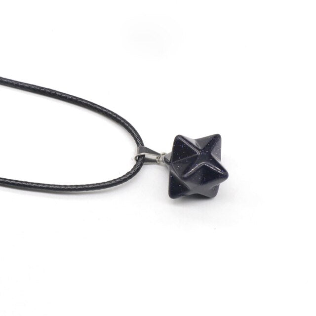 3D Six-Pointed Star Pendant Necklace