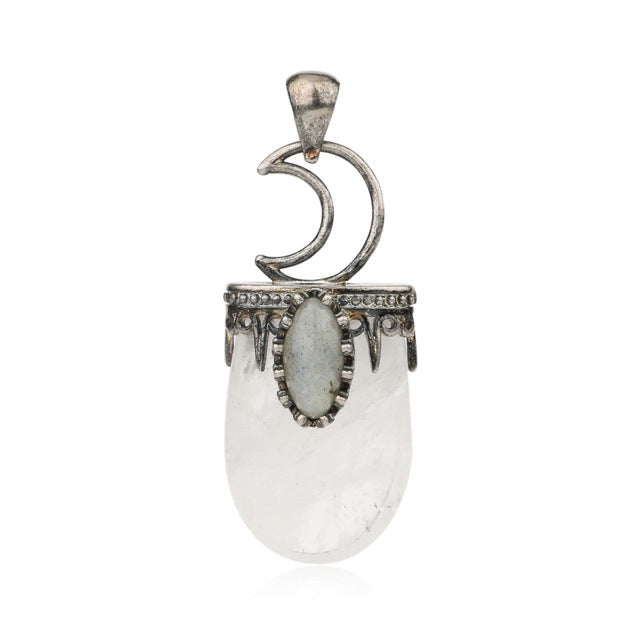 Enchanting Natural Stone Antique Crystal Pendant Necklace