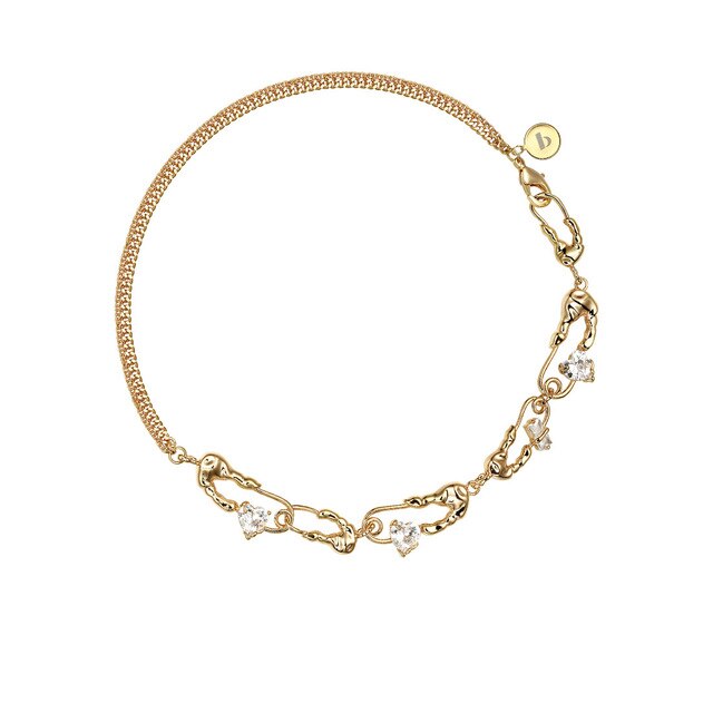 Adjustable Love Heart Crystal Choker Necklace