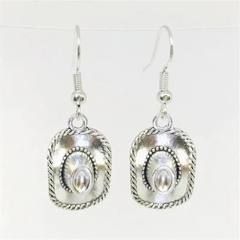 Cowboy Hat Boots Dangling Earrings