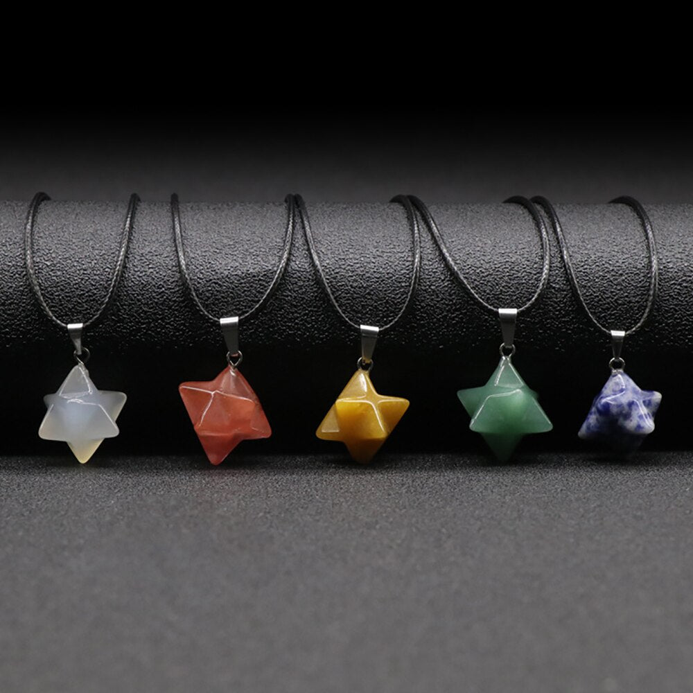3D Six-Pointed Star Pendant Necklace