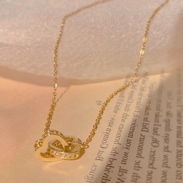 14K Gold Heart Shaped Opal Necklace