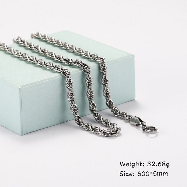 Urban Chic Stainless Steel Men's Curb Cuban Chain Necklace