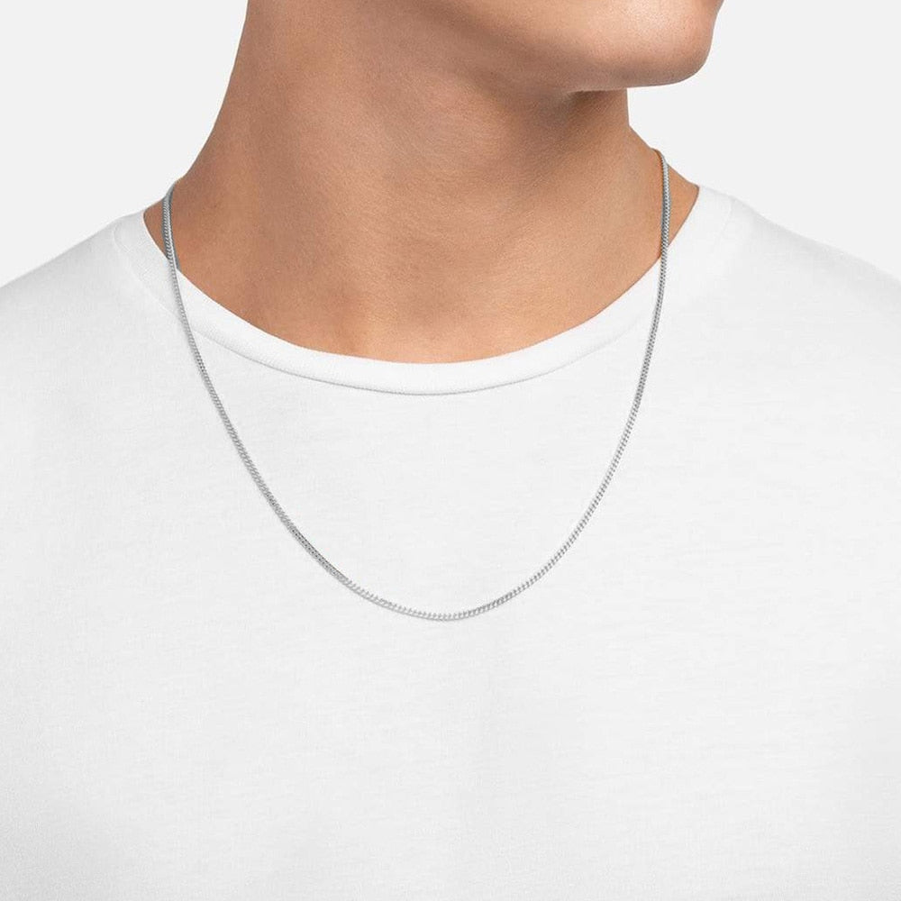 Urban Chic Stainless Steel Men's Curb Cuban Chain Necklace