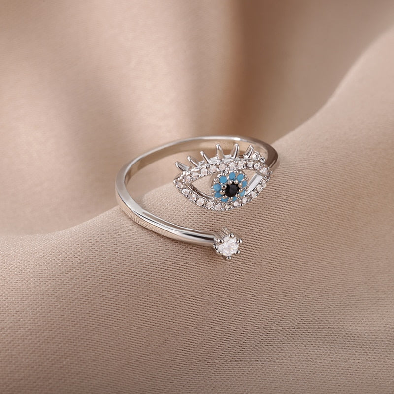 Adjustable Turkish Blue Evil Eye Rings