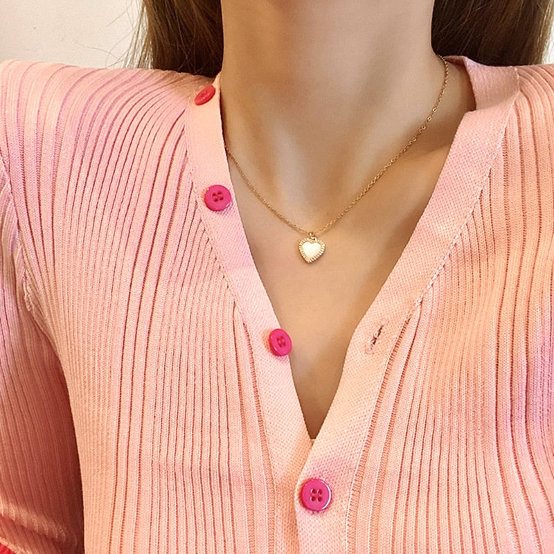 14K Gold Heart Shaped Opal Necklace
