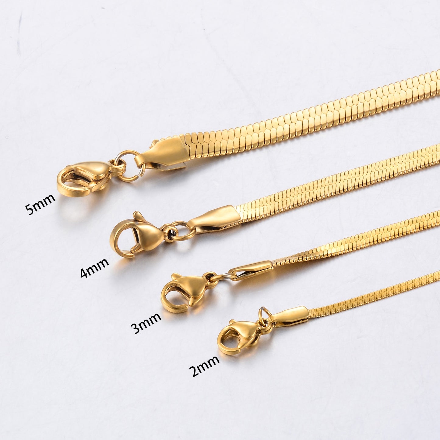 Modern Gold Color Blade Chain Stainless Steel Necklace