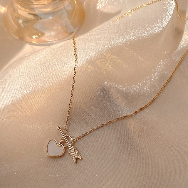 14K Gold Heart Shaped Opal Necklace
