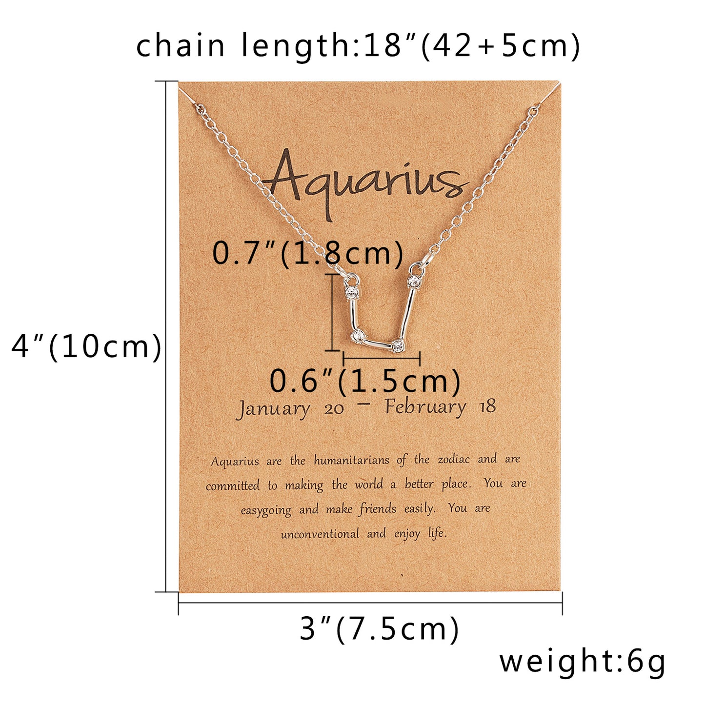12 Constellation Zodiac Sign Charm Necklace