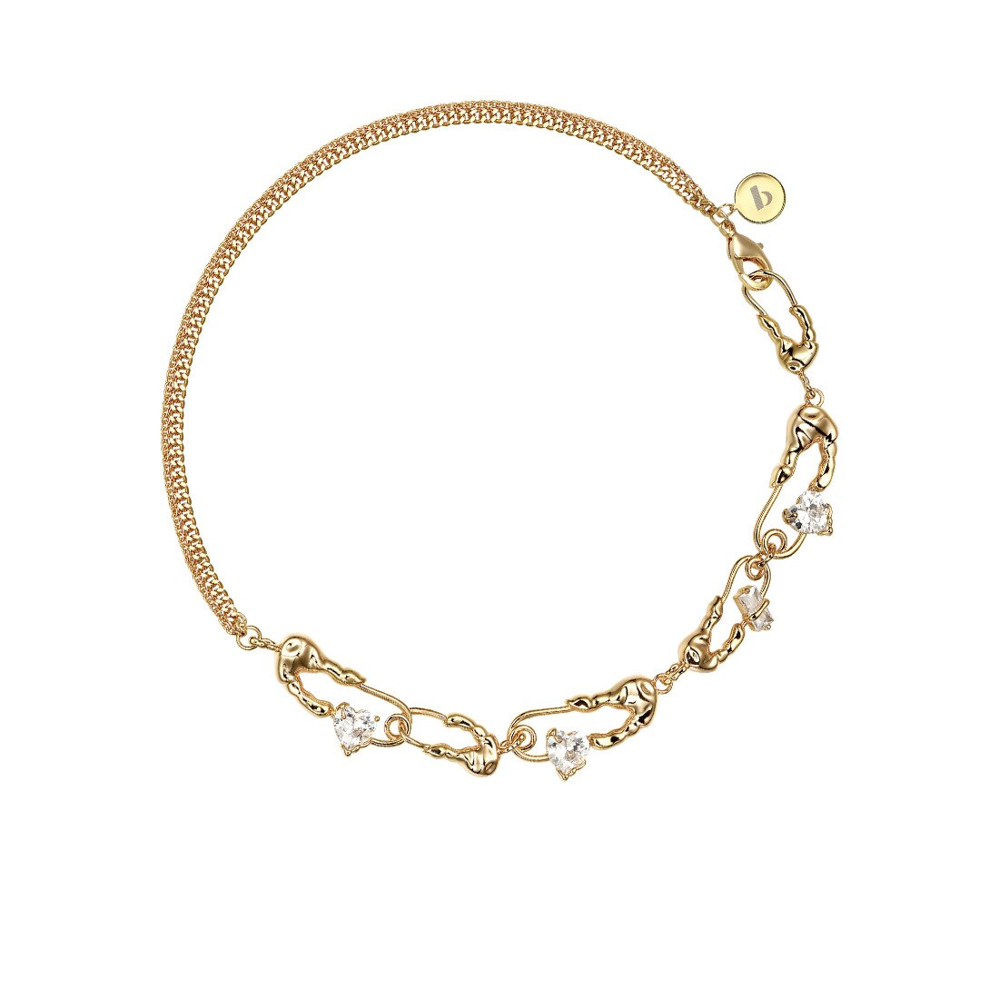 Adjustable Love Heart Crystal Choker Necklace