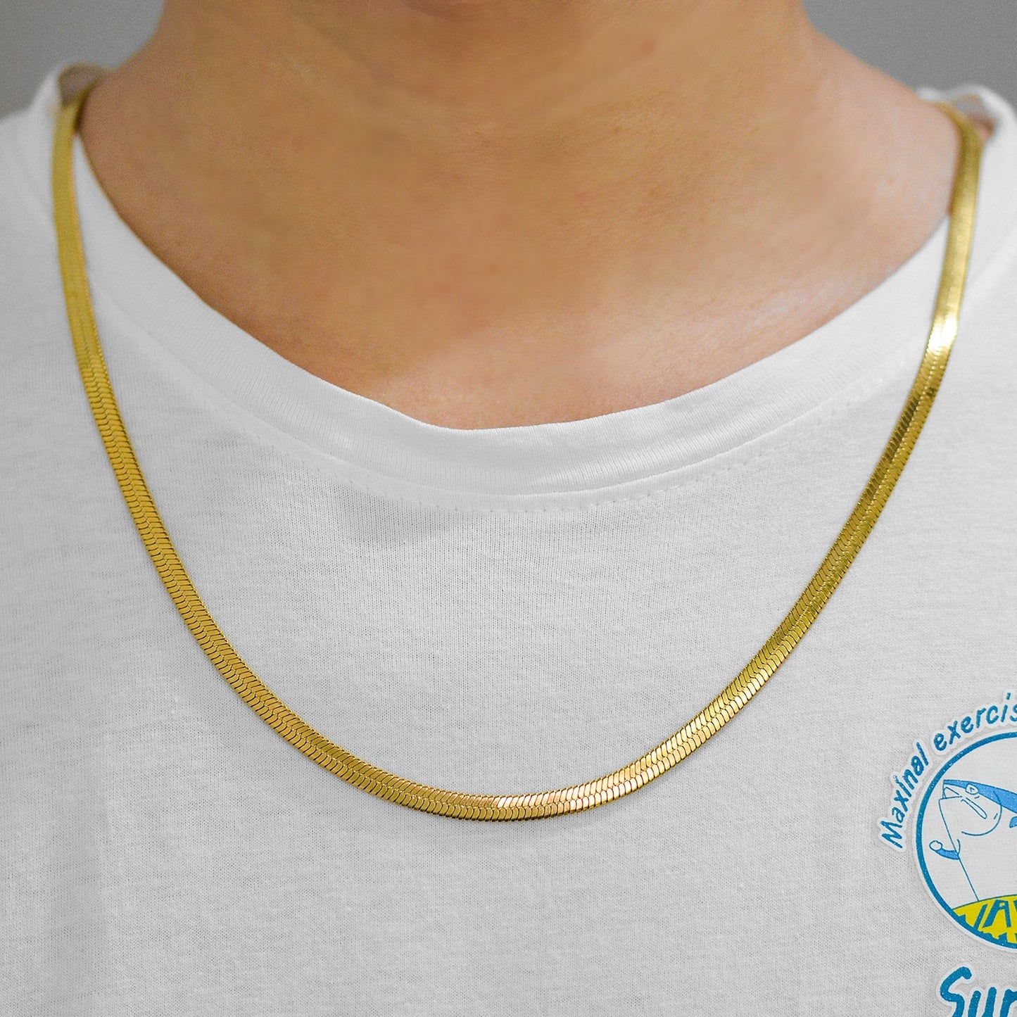 Modern Gold Color Blade Chain Stainless Steel Necklace