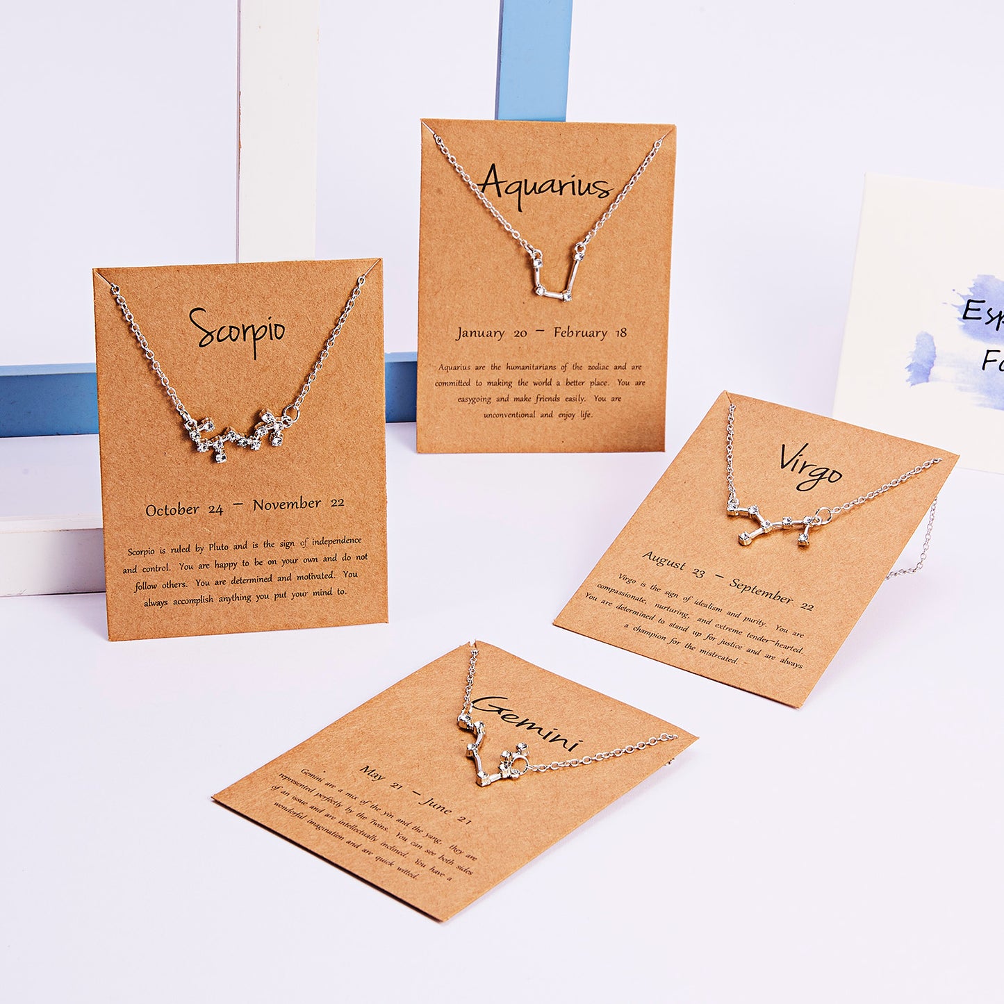 12 Constellation Zodiac Sign Charm Necklace