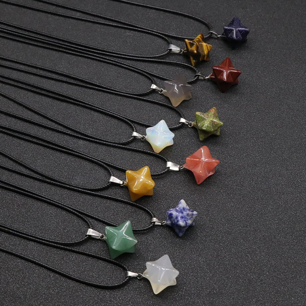 3D Six-Pointed Star Pendant Necklace