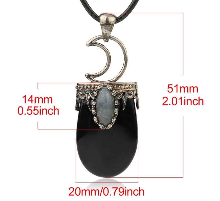 Enchanting Natural Stone Antique Crystal Pendant Necklace