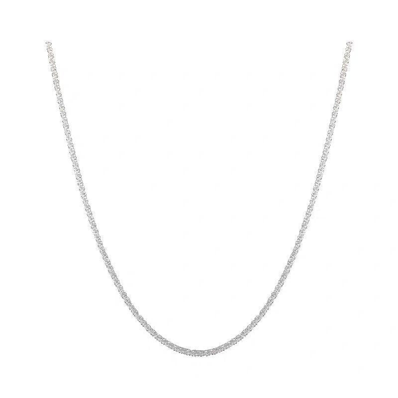 2023 Popular Sparkling Silver Clavicle Chain Necklace