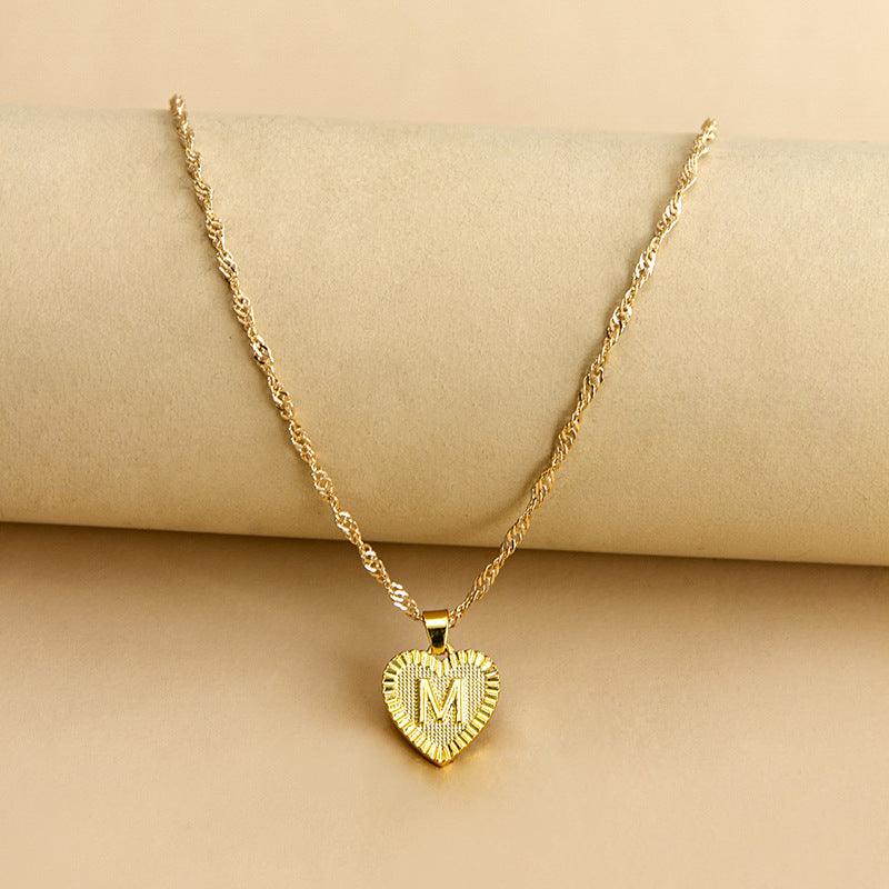 Heartfelt Initial Letter Pendant Necklace