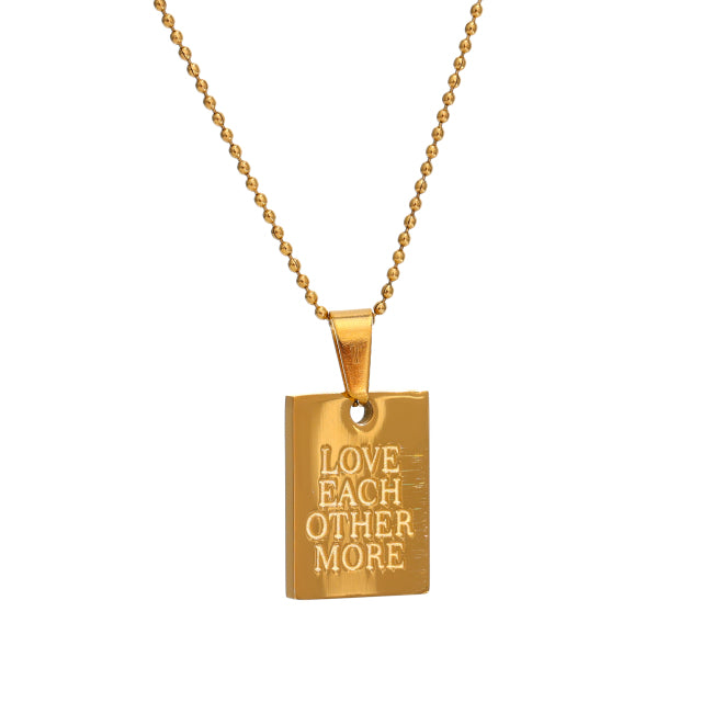 18K PVD Plated Message Necklace