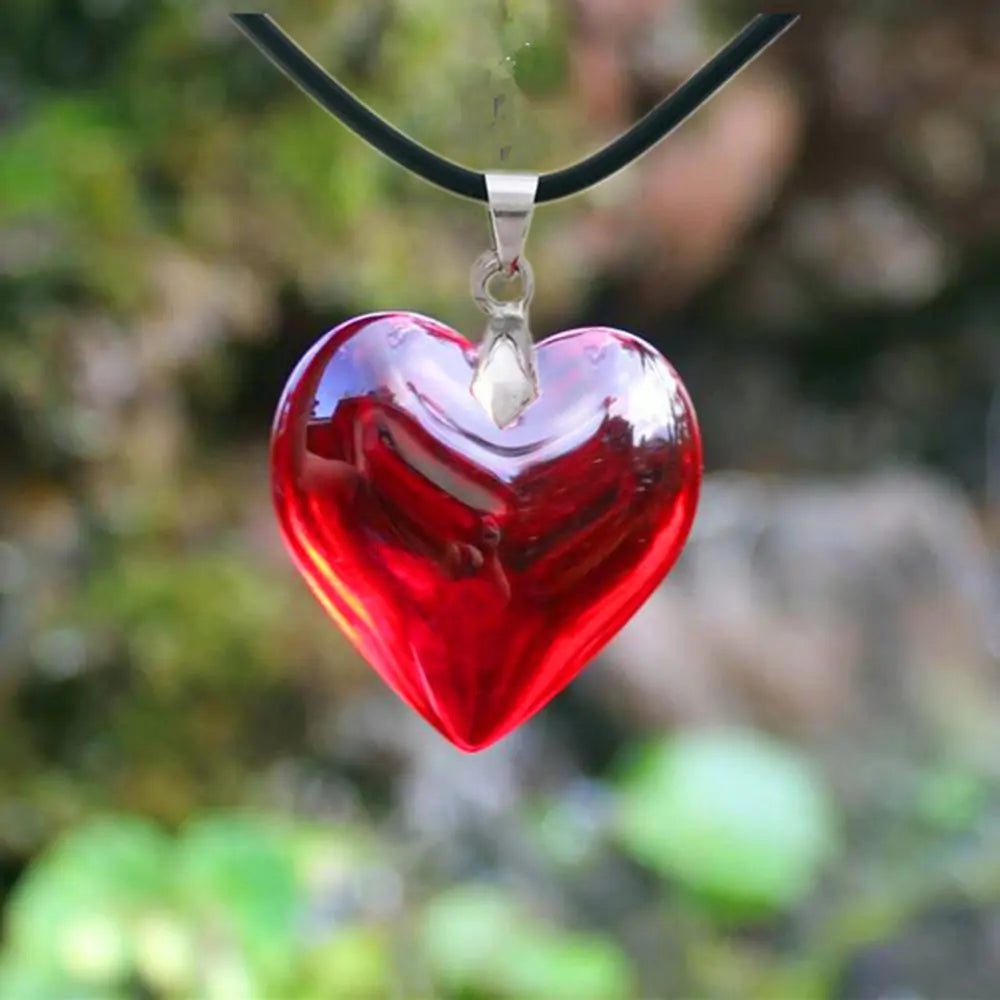 Aura Glass Heart Necklace