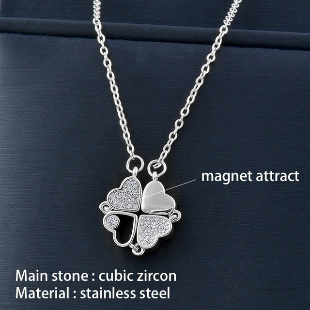 Magnetic Attraction Flower Pendant Necklace