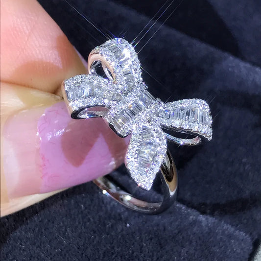 Handmade Bowknot Silver Ring