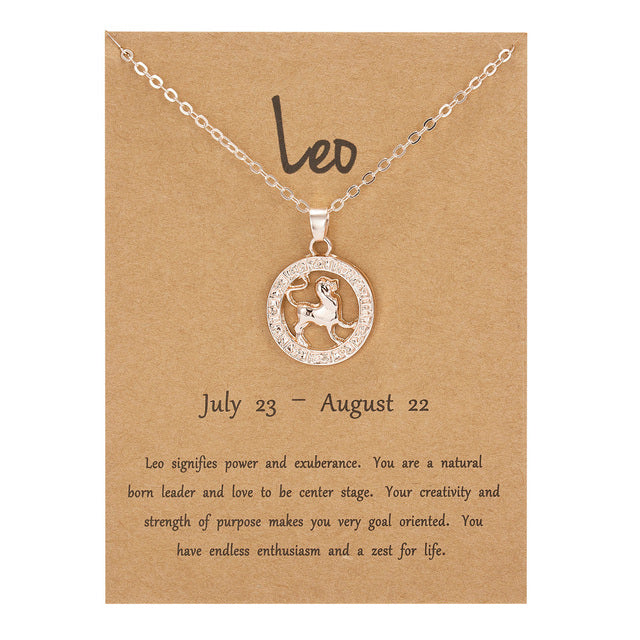 Women's 12 Constellation Zodiac Necklace