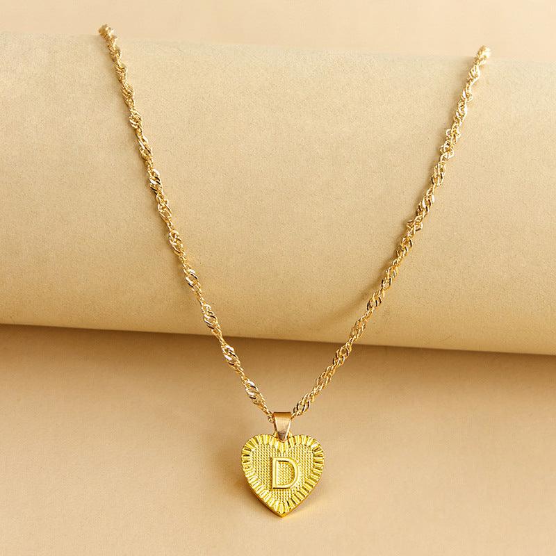 Heartfelt Initial Letter Pendant Necklace
