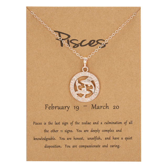 Women's 12 Constellation Zodiac Necklace