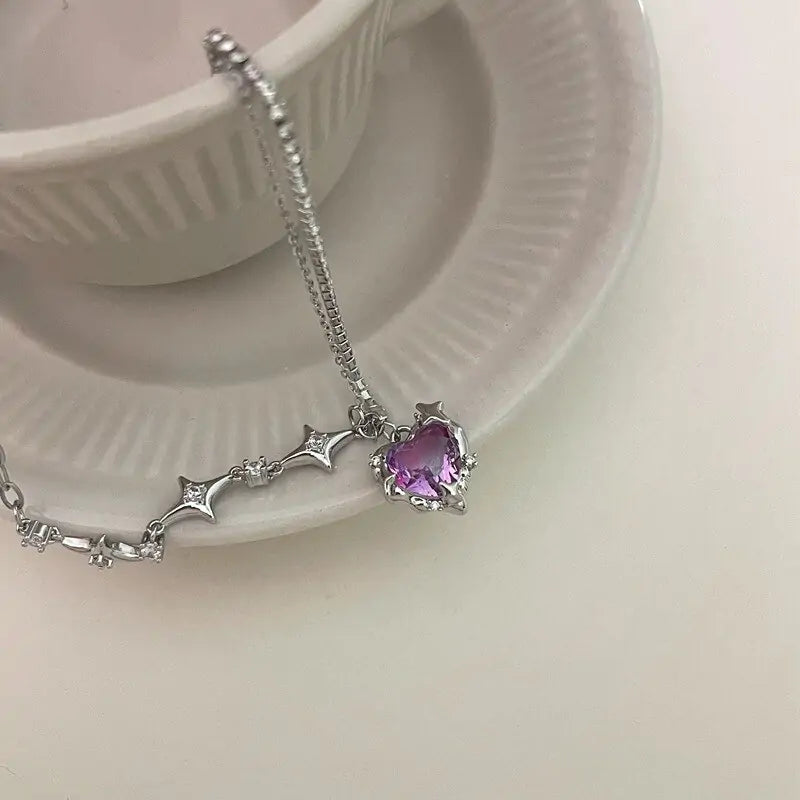 Crystal Heart Star Necklace
