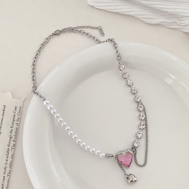 Cupid's Crystal Bow Choker Necklace