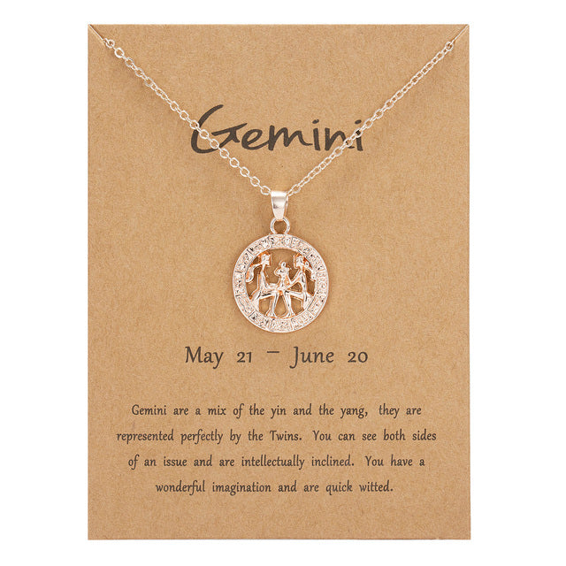 Women's 12 Constellation Zodiac Necklace