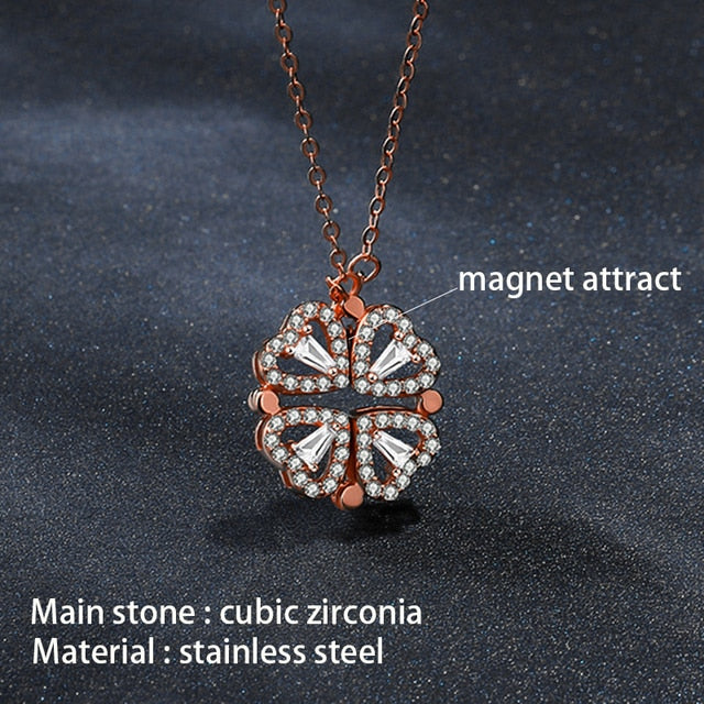 Magnetic Attraction Flower Pendant Necklace