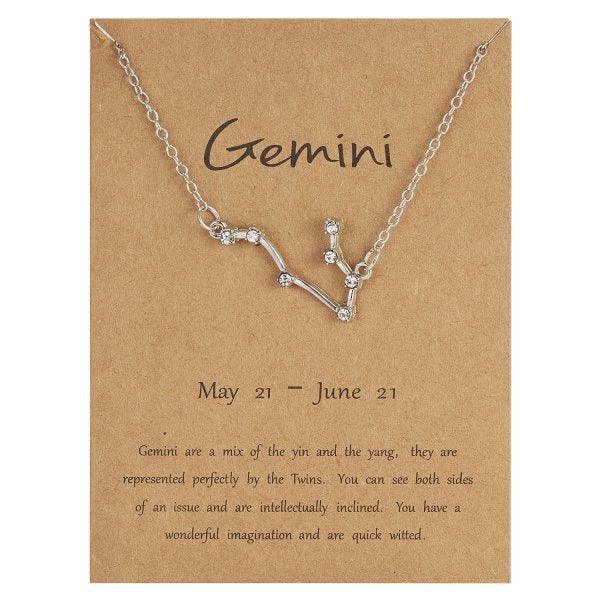 12 Constellation Zodiac Sign Charm Necklace