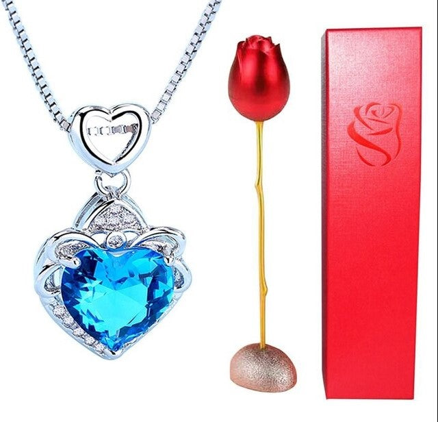 Pink Eternal Love Necklace Pendant Holder Gift Set