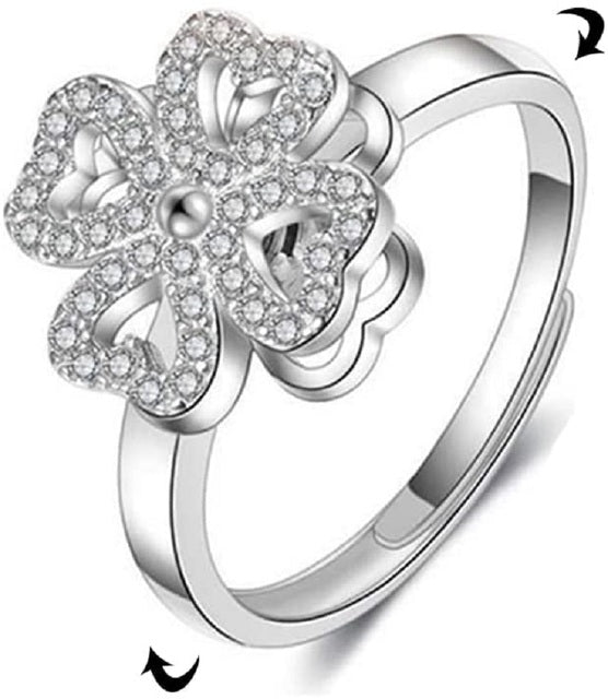 Rotating Four-Leaf Clover Ring - Elevate Your Style, Relieve Your Stress