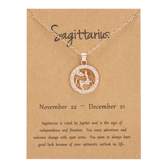 Women's 12 Constellation Zodiac Necklace